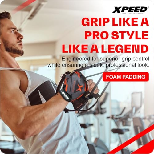 Image of Xpeed Air Vent Fitness & Cycling Gloves /Super Stretchable with Lycra & Suede Made for Light Sport Activities Weight Lifting, Gym Workout, Crossfit, Gym Gloves for Men and Women