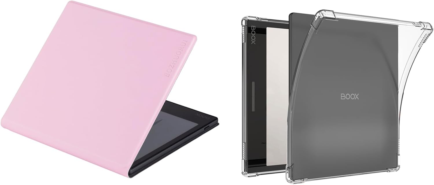 BOZHUORUI Case for 7" Onyx Boox Tablet Go Color 7/Boox Page e-Reader - Magnetic Cover with Auto Sleep/Wake + Lightweight Flexible Soft Back Clear Cover