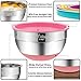 Wildone Mixing Bowls with Airtight Lids, Stainless Steel Nesting Mixing Bowls Set of 5, with Non-Slip Colorful Silicone Bottoms, Size 7, 3.5, 2.5, 2, 1.5QT, Ideal for Mixing & Serving