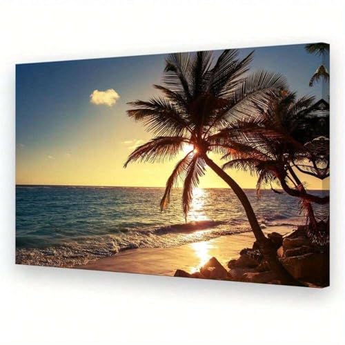 Impression sur toile d'un coucher de soleil TONGYINLI grand format 80x120 cm sans cadre