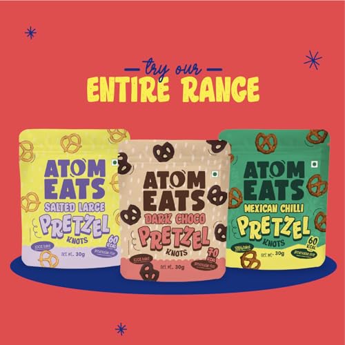 Image of Atom Eats Spicy Pretzels : Korean BBQ Pretzels 30g | Crunchy Namkeen, Chatpata Snack - Perfect for Travel, Parties, Movie Nights - Baked, Not Fried - Healthy Snacks, Wheat Flour, Korean BBQ Seasoning