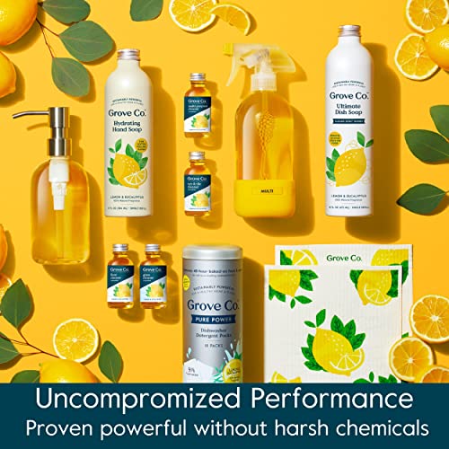 Grove Co. Glass Cleaner, Refill Concentrate (2 x 1 Fl Oz) + 1 x Reusable Glass Spray Bottle (16 Oz) Plant-Based Cleaning Supplies Bundle, No Plastic Waste, 100% Natural Lemon & Eucalyptus Fragrance - Image 7