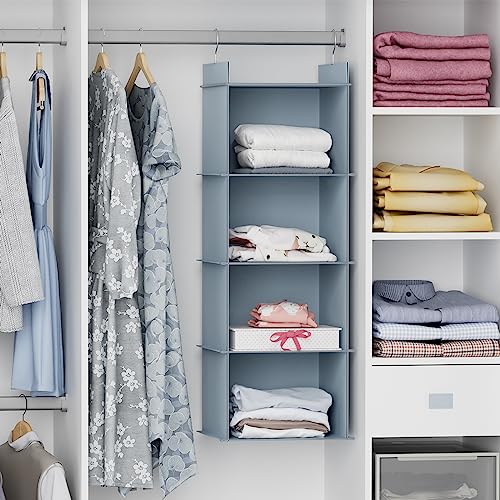 YOUDENOVA Hanging Closet Organizer, 4-Shelf Closet Hanging Shelves, Grey - Image 3