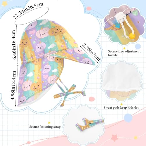 Pumpkin Cartoon Baby Sun Hats Boys Hats Girl UPF 50+ Adjustable Traveling Swim4
