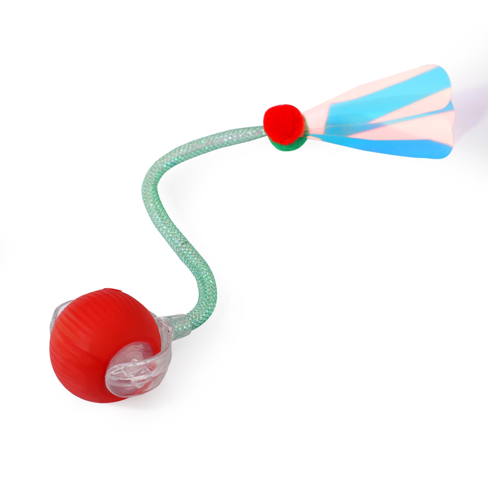Interactive Cat Toy, Type-C Rechargeable Chewie Viral Rolling Ball Chewie Doggie Ball Moving Cat with Tail Dog Motion Activated Toy for Playing with Kitten Indoor Carpet