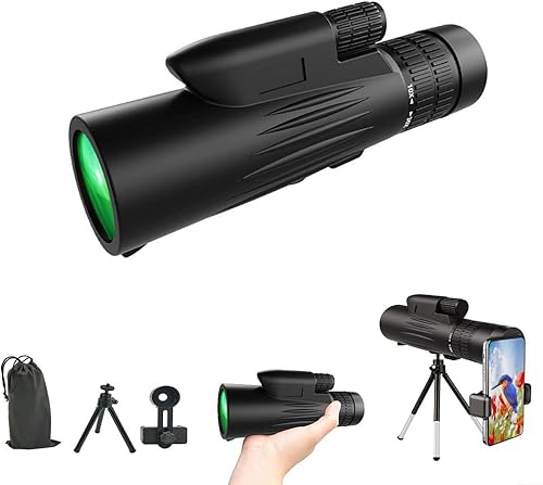 Miniatura 1 de Telescopio monocular monocular 10 x 42 monoculares compacto para adultos monoculares de alta carga con adaptador para teléfono inteligente y trípode