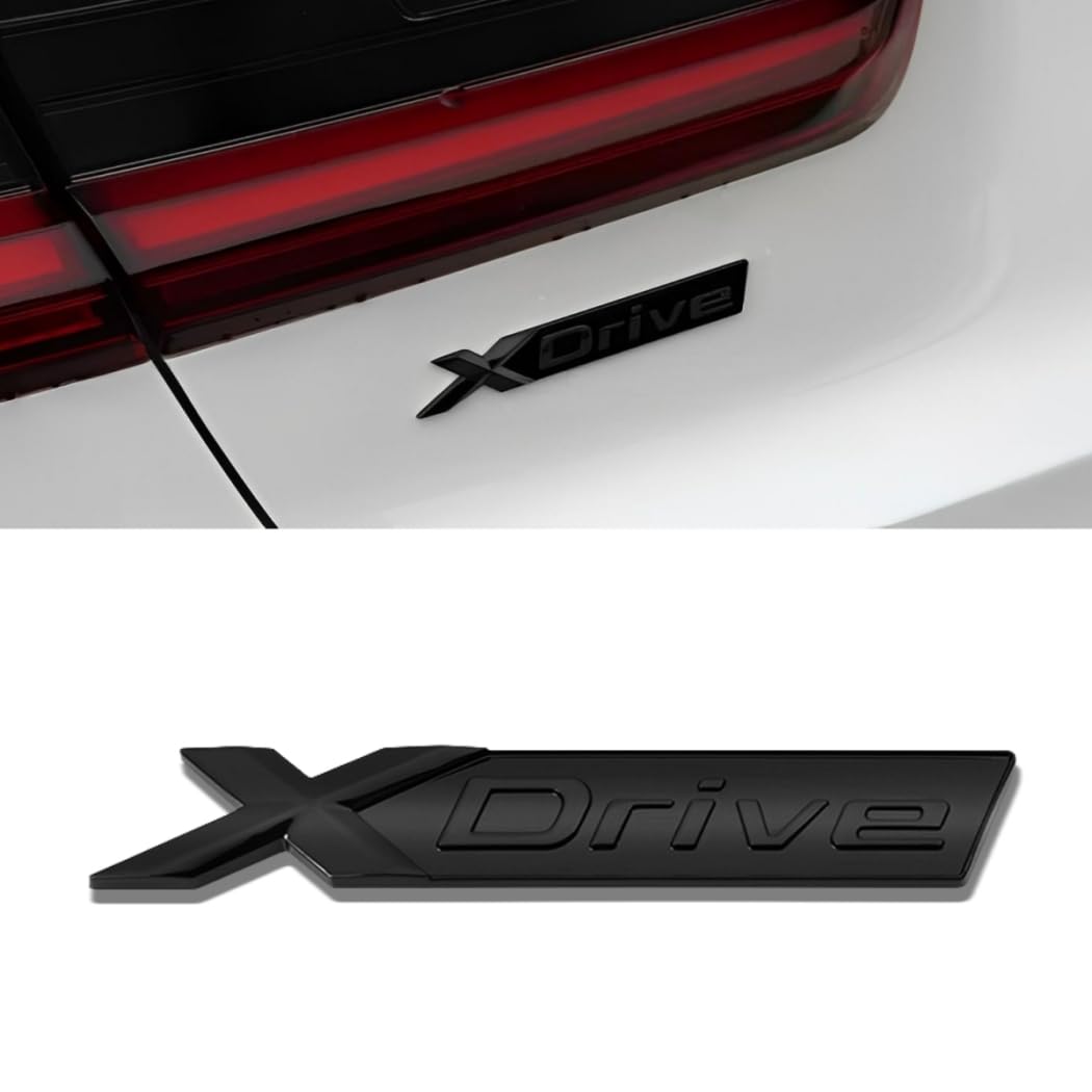 1PCS Xdrive Emblem Badge Sticker Bright Black Compatible with 1 2 3 4 5 Series X1 X3 X5 X6 X7 Series M2 M3 M4 M5 M6 Series.etc Trunk Rear Replacement