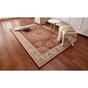 VIEWLEAF Orient tapijt, laagpolig tapijt, dicht 7 mm geweven, kunst design, antislip, Turkije, bloemen, Perzisch patroon…