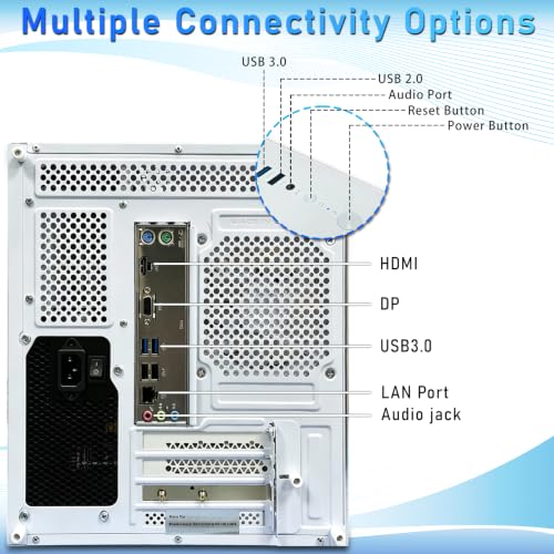 Image of suevery Desktop Computer, AMD R5 DDR4 16GB RAM | Ryzen5 4 Cores, 3.7G Up to 4.2G, 256GB SSD, Wi-Fi 6, Tower Gamer, Pre built Gaming PC Desk top Computers