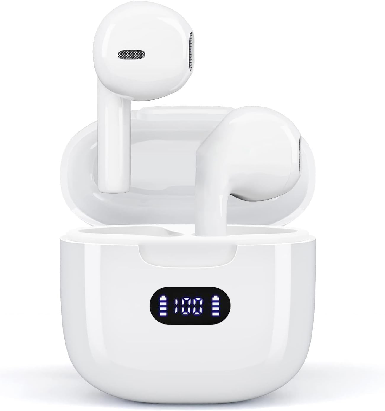 Auriculares Inalámbricos, Bluetooth 5.3 con HD Micrófono HiFi Estéreo Pantalla LED, Reducción de Ruido, 13 mm Controlador dinámico, IP7 Impermeable 36H Cascos Inalambricos para iPhone iOS Android - 2