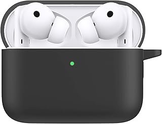 حافظة حماية سيليكون مضادة للصدمات مع حلقة معدنية لسماعات اذن هونر ايربودز 2 SE - اسود، لسماعات رأس