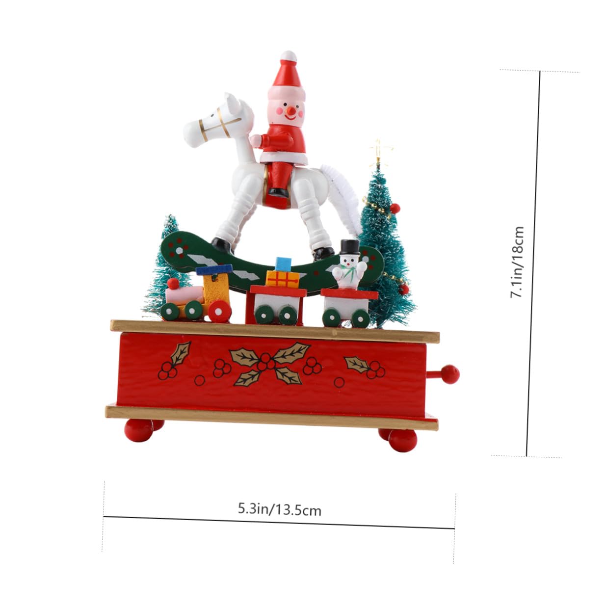 CALLARON Carillon Natalizio in Legno, Scatola Musicale Decorativa Compatta e Resistente, Regalo Natalizio Design Semplice per Arredamento Casa e Festa