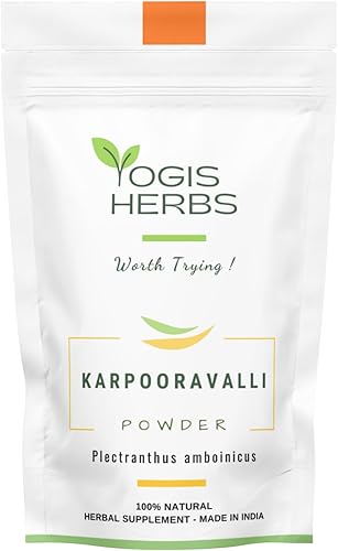 YOGIS HERBS Karpooravalli Polvo de hierbas - Suplemento 100% natural para apoyo respiratorio, bienestar digestivo y refuerzo nutricional (16 onzas)