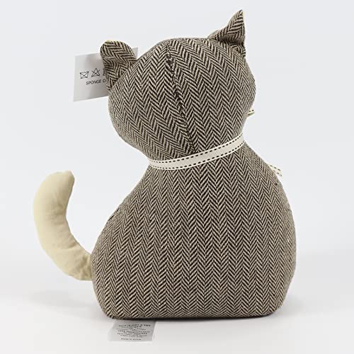 Tilly The Cat Soft Weighted Fabric Door Stop, Cream - Image 3