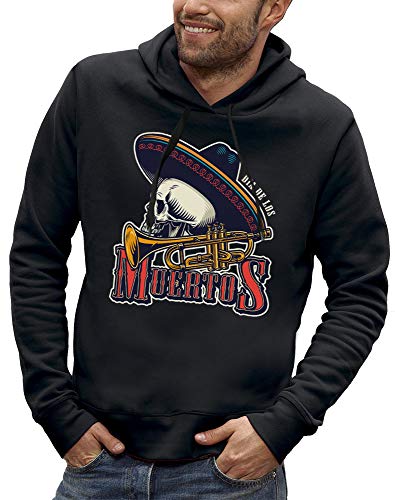Sweat crâne mexicain Dia de los Muertos cadeau original pour homme passionné de musique