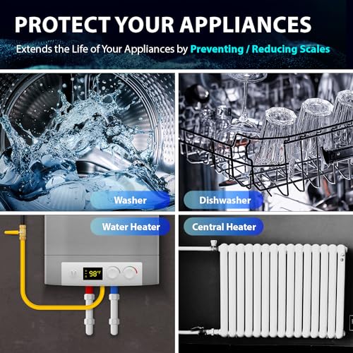 Image of iSpring EDV2 Whole House Super Water Descaler, 10 Times More Powerful Alternative Electronic Salt-Free Hard Water Conditioner, Alloy Construction, Reduces Limescale, Prevents Deposits Build-up