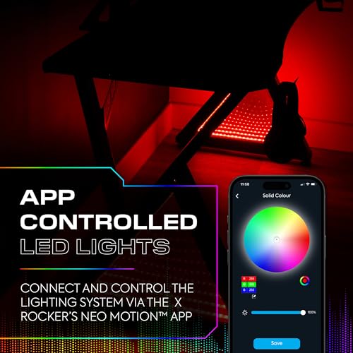 X-Rocker Infinity RGB Gaming Desk 140 x 60cm, Large Gaming Table for Laptop Home Office Desk, with Headphone Hook and Cup Holder, Includes FREE Mouse Pad BLACK - Image 10