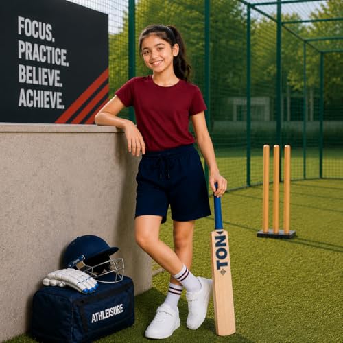 Image of RISH Kids Dri-Fit Sports Shorts for Boys & Girls | Breathable Polyester Activewear Shorts with Elasticated Waist, Drawstring & 2 Side Pockets | Solid Colours | Single and Multi Packs