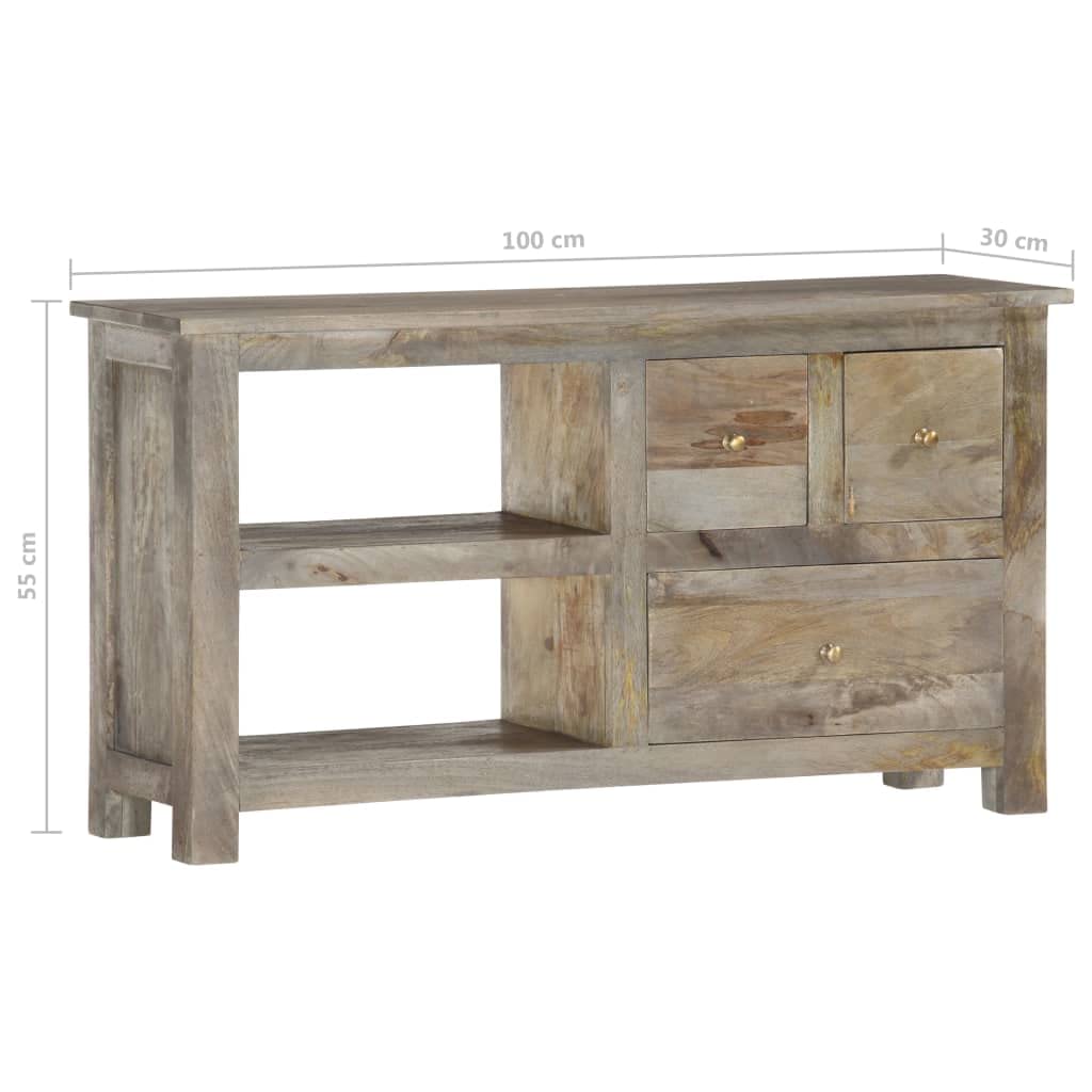 Szafka pod telewizor retro z litego drewna z miejscem do przechowywania urządzeń multimedialnych 100 x 30 x 55 cm lite drewno mango