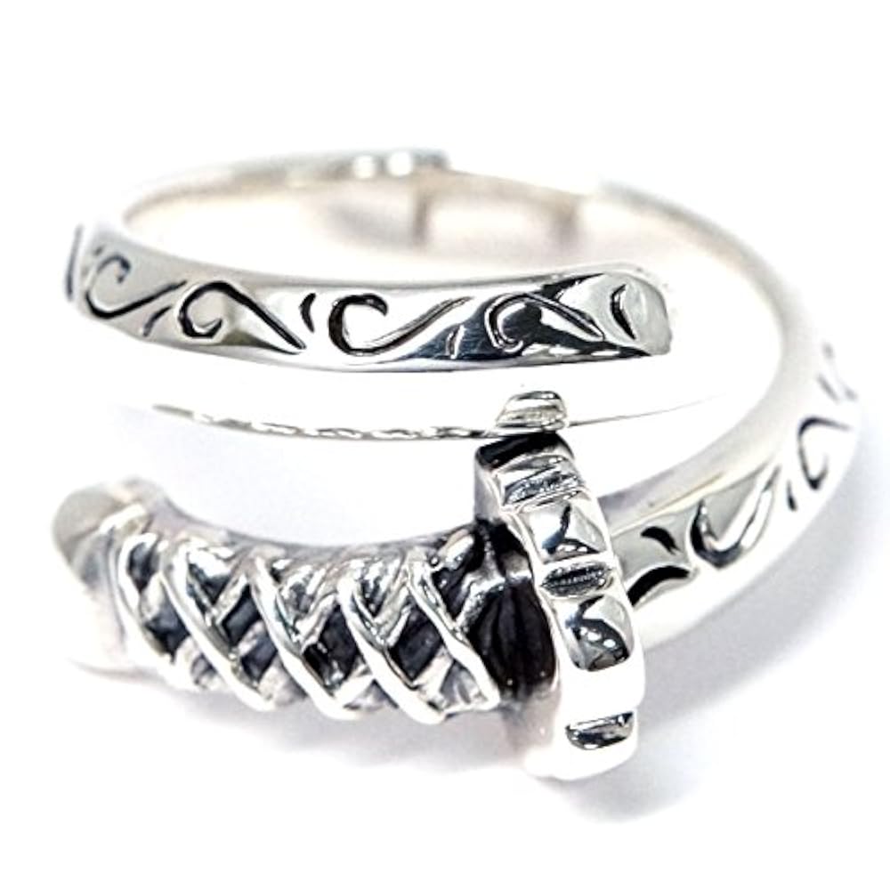 和柄　リング 指輪 メンズ シルバー 和mixture ring 幅10mm 菊紋 八咫烏 金鎚
