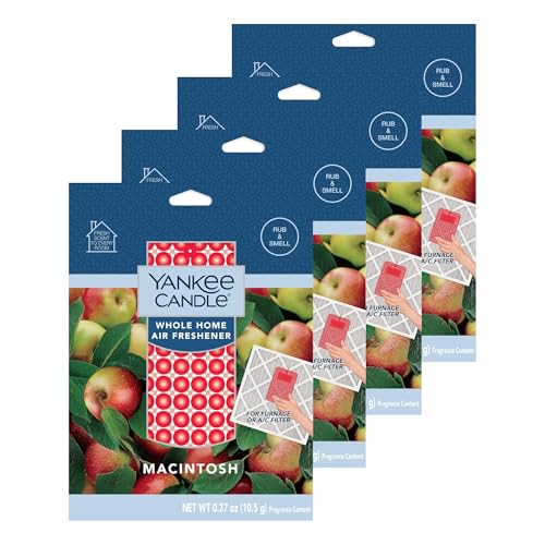 Yankee Candle Whole Home Air Freshener, Long Lasting Odor Eliminating Fragrance for Home, Macintosh (Pack of 4)