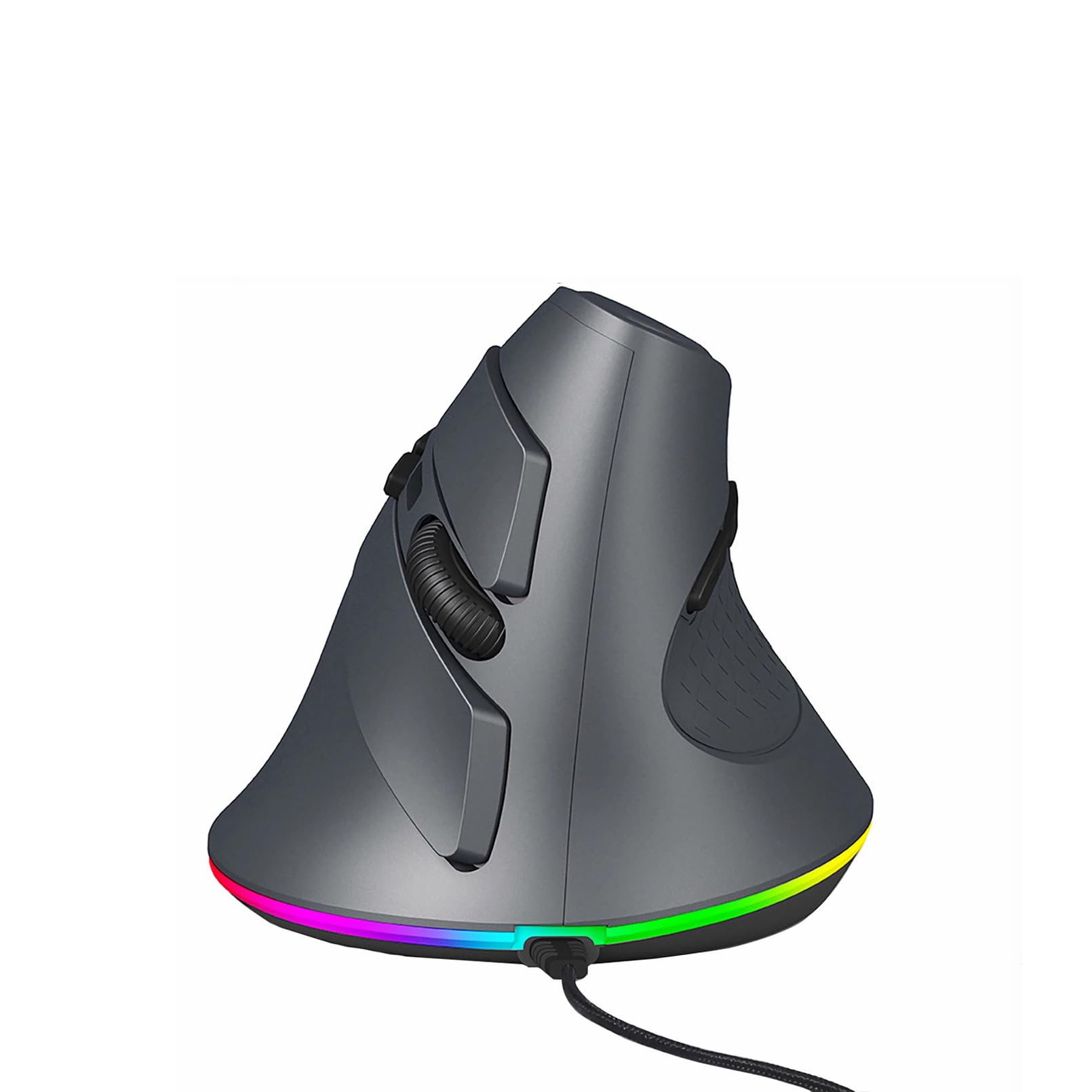 YOCUNKER Mouse verticale con cavo USB, retroilluminazione 11 RGB, 7200 DPI, mouse ottico ergonomico regolabile, 6 pulsanti, riduce l'affaticamento del polso, compatibile con