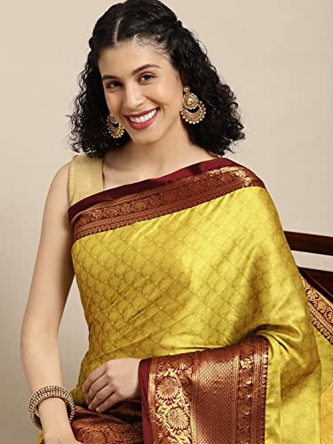 Image of Avantika Fashion Women's Woven Cotton Silk Art Silk Banarasi Saree With Blouse Piece