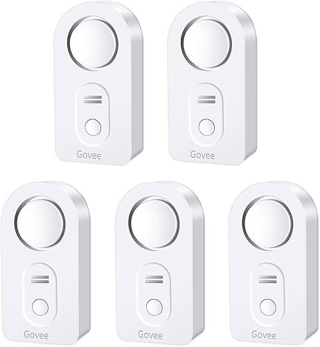 Govee Detectores de fugas de agua, paquete de 5, sensor de alarma de audio ajustable de 100 dB, alerta sensible de fugas y goteo, para cocina, baño,
