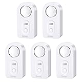 Water Leak Detectors 5 Pack, 100dB Adjustable Audio Alarm Sensor, Sensitive Leak and Drip Alert, for Kitchen Bathroom Basement (Cannot Connect to Wi-Fi Directly)