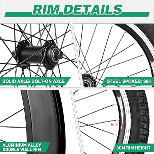 24 Inch Bicycle Front Wheel - 14Gx32H Spokes with ED Brass Nipples - 100mm Front Wheel with Tire and Tube (Front, 24 inch)