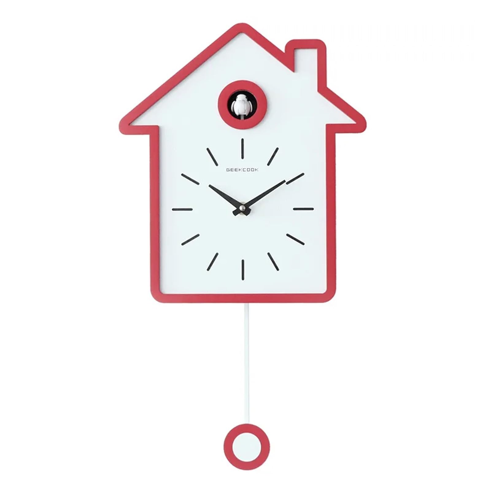 ERHTGUO Cuckoo Clock Pendulum Wall Silent Watches Birds Mechanism Clocks Home Decor Living Room Decoration(Red)