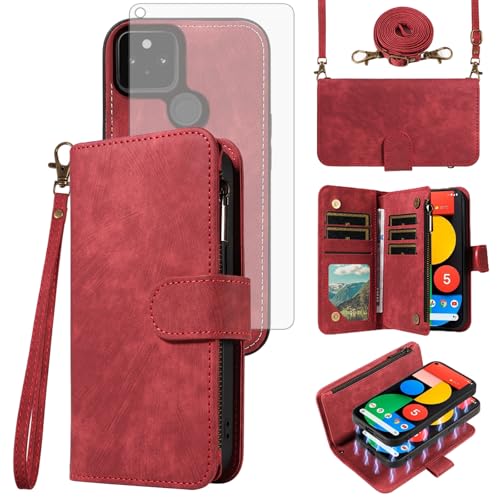 Coque magnétique amovible et étui portefeuille complet pour Google Pixel 5