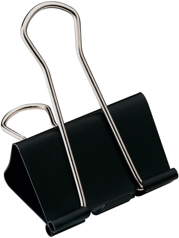 Whitecroft Essentials Value 19mm Foldback Clips - Black (Pack of 50)