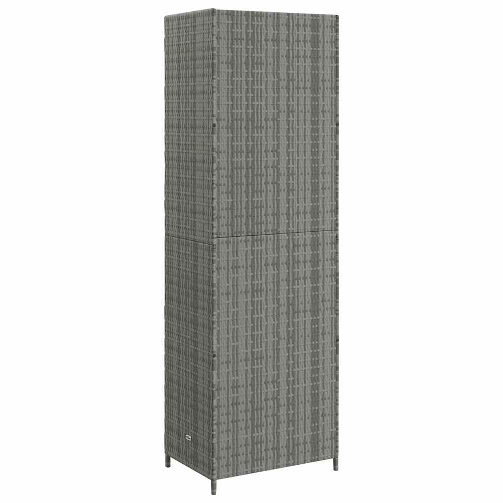 Tomostar Armoire de Rangement en Résine, Armoire Haute de Jardin Abri de Jardin Meuble Extérieur Gris 59x40x180 cm Résine tressée