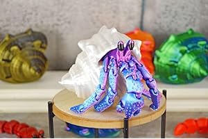 Exquisite Blue Purple 3D Printed Hermit Crab Toy for Endless Fidgeting Pleasure