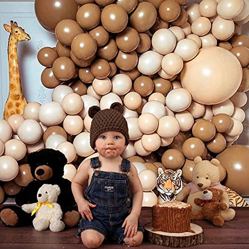 Image of Party Propz Brown Pastel Balloons - 96 Pcs Combo Beige Balloons | Birthday Balloons For Decoration | brown Balloons For Decoration | Bear Theme Birthday Decoration | Party Balloon | Teddy Theme