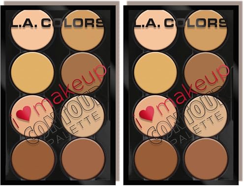 Image of L.A. COLORS I Heart Makeup Contour Palette, Light to Medium C30352 (Pack of 2)