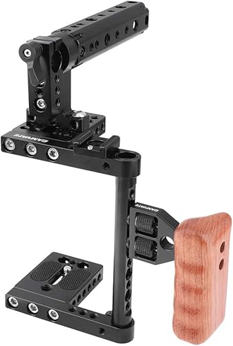Miniatura 5 de CAMVATE Jaula de cámara DSLR con mango superior de madera compatible con Sony Panasonnic - 1175