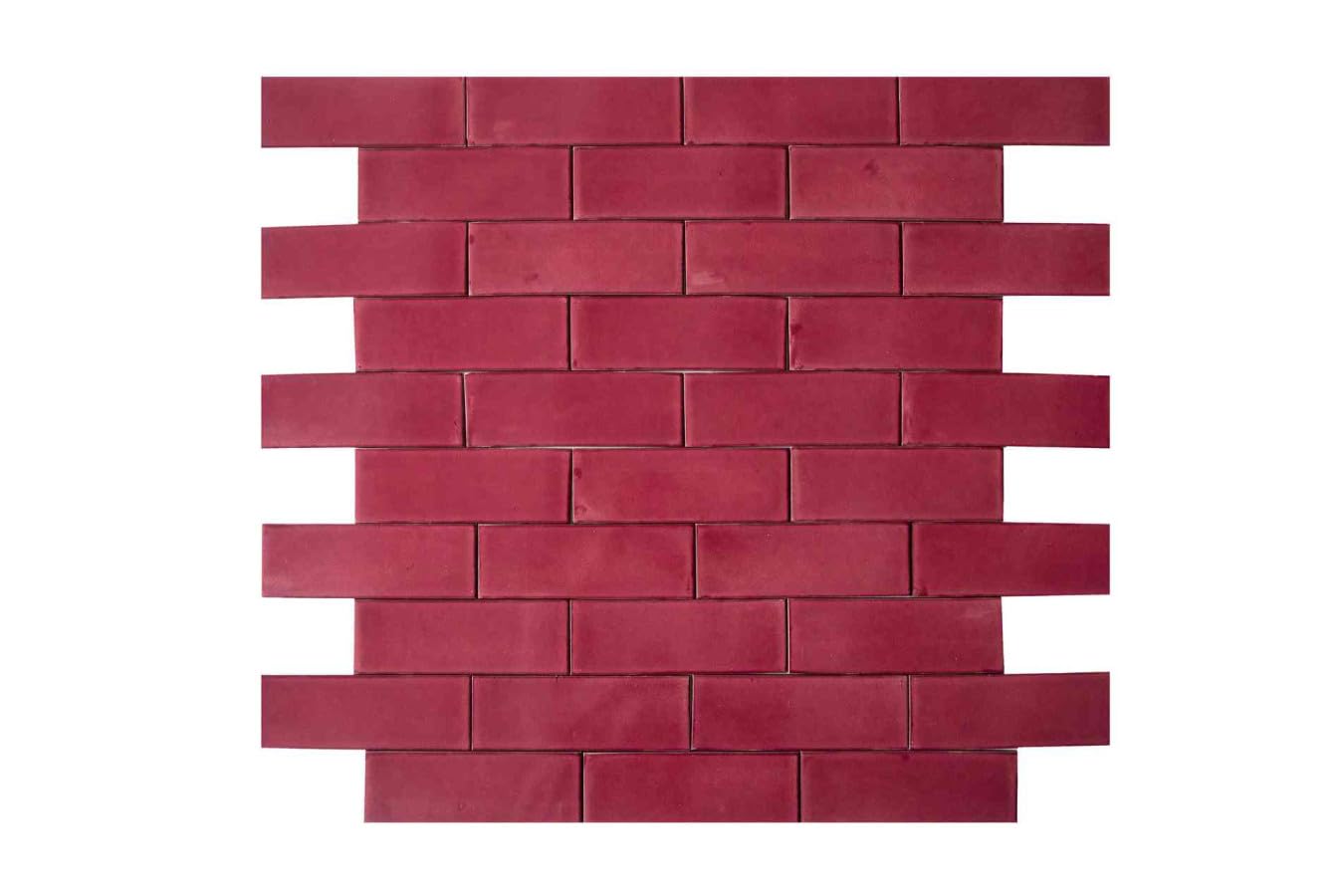 Cerames Azulejos de mosaico rojo de un solo color rosa Mexicano - mosaico de cerámica mexicana Talavera, México Azulejos para cocina, cuarto de baño Un paquete de 35 azulejos de amaranto rosa 20x7 cm