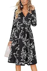 Long Sleeve Black White Floral Leaf