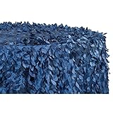CVL 1 Pc, Leaf Petal Taffeta Round 120' Tablecloth - Navy Blue for Wedding Or Event Decor