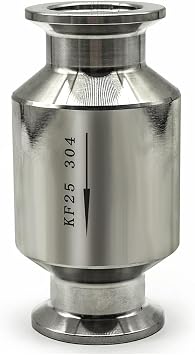 Vacuum Pump, KF16 KF25 KF40 KF 50 KF63 KF80 KF100 304 Stainless Steel in-line Non-Return One Way Check Valve for Vacuum Pump Homebrew 1PCKF-80 Flange 114mm