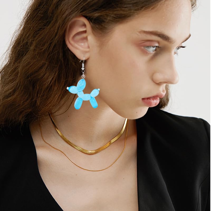 6 Pairs Sweet Bubble Dog Earrings for Women Resin Kawaii Luminous Balloon Animal Dogs Earring 3D Lifelike Cute Dogs Earrings Funny Shining Animals Charm Jewelry2