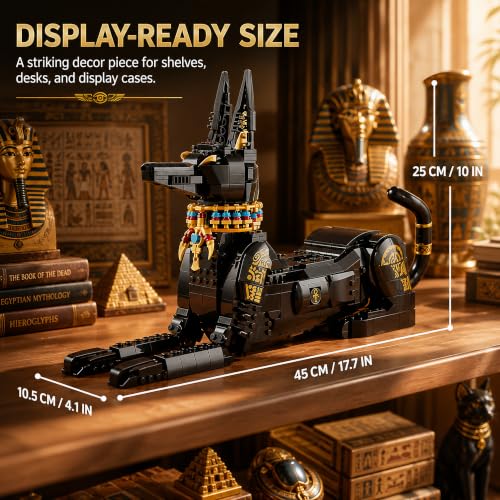 Image of Animal Egyptian Pharaoh Dog Building Blocks Sets Anubis Model Building Kits Doberman Dog Toys Gifts for Kids Adults 1208 PCS