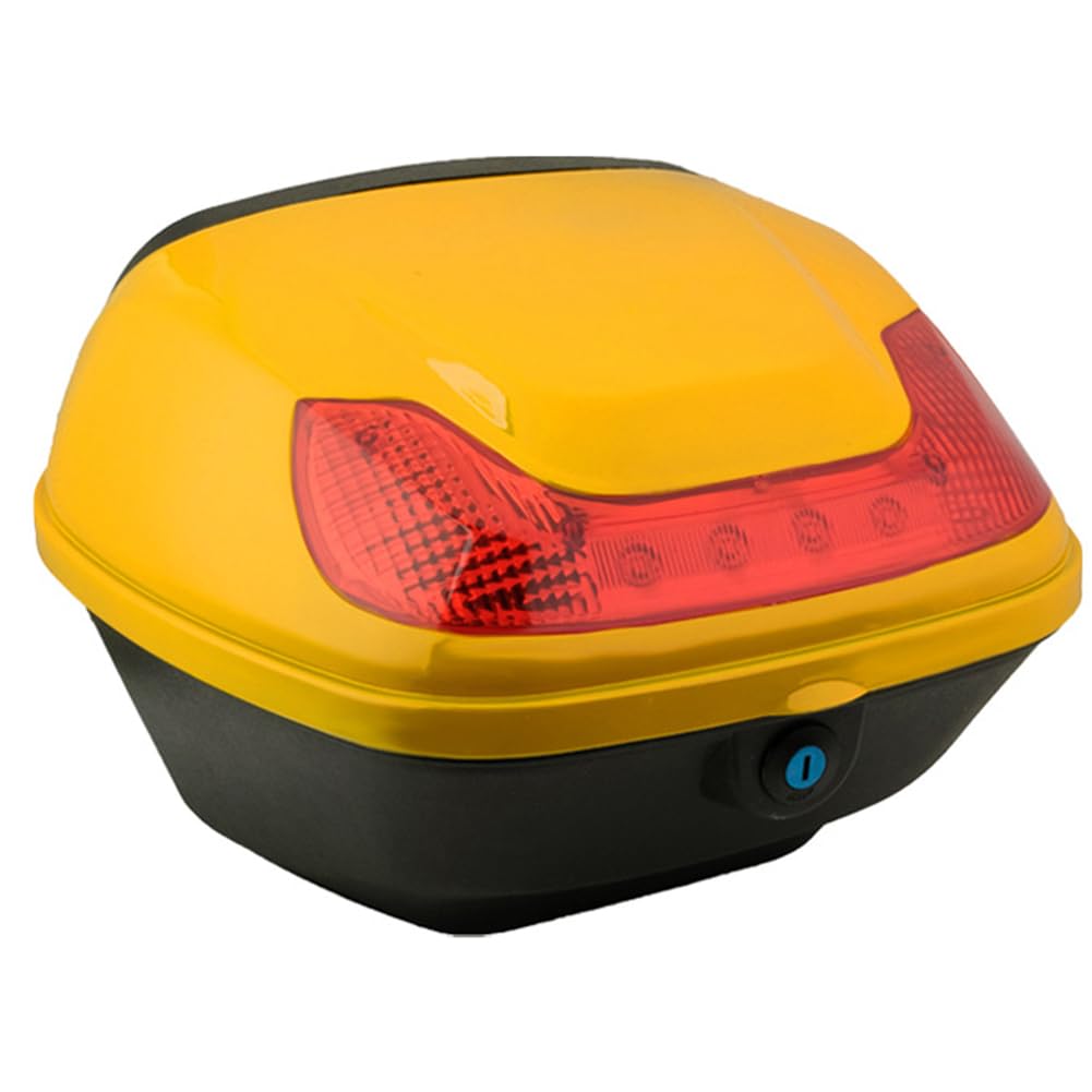 Coffre de scooter jaune idéal pour les trajets quotidiens