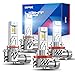KAX 2025 10X Brightener 9005 H11 Led Bulbs Combo for Car Owners, 100000Lm HB3 H9 for Drivers at Night, H11 During Bad Weather, HB3 H8 1:1 Real Size, 100000 Hours Lifespan, 99% Fit Vehicles, 4 Pack