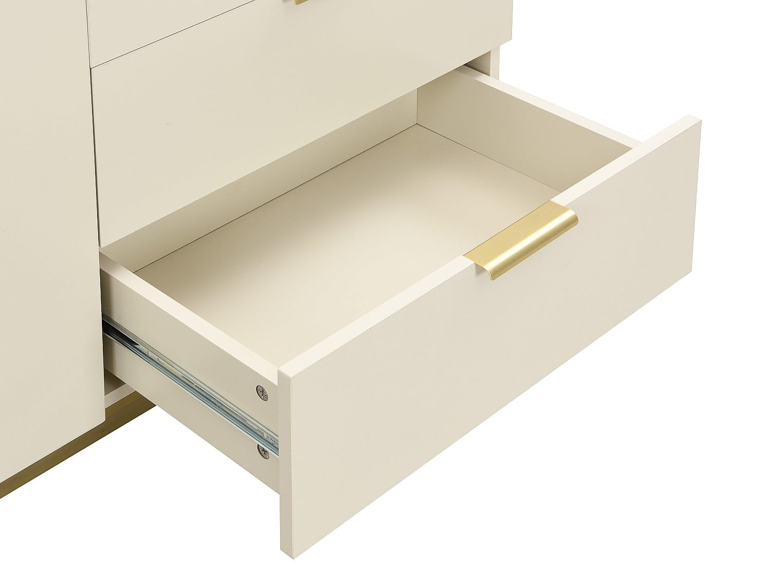 Vente-unique-Sekretär mit 2 Türen & 3 Schubladen - MDF & Metall - Beige - Erwin