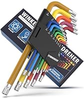 Winkelschraubendreher Set 13tlg. [T6-T50mm] Sechsrundschlüssel kompatibel mit Torx-Schrauben Multicolour, Handwerker Innensechsrundschlüssel, Drehmomentschlüssel, Winkelschraubenausdreher