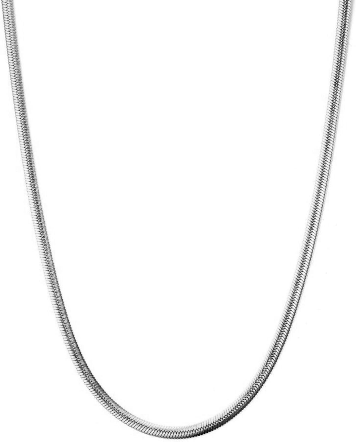 vama FASHIONS Silver Plated Stainless Steel Classic Simple Round Snake Chain Western Charm Neck Necklace Chains for Men & Boys - 4mm - Thin-picture-19