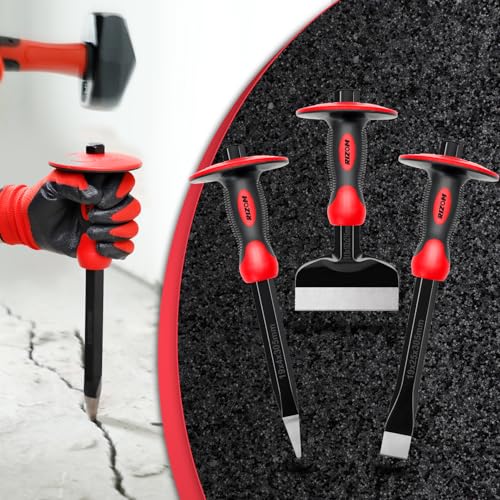image for Rizom Chisel Set with Hand Protection, 3 Pcs Stone and Rock Chisel, He